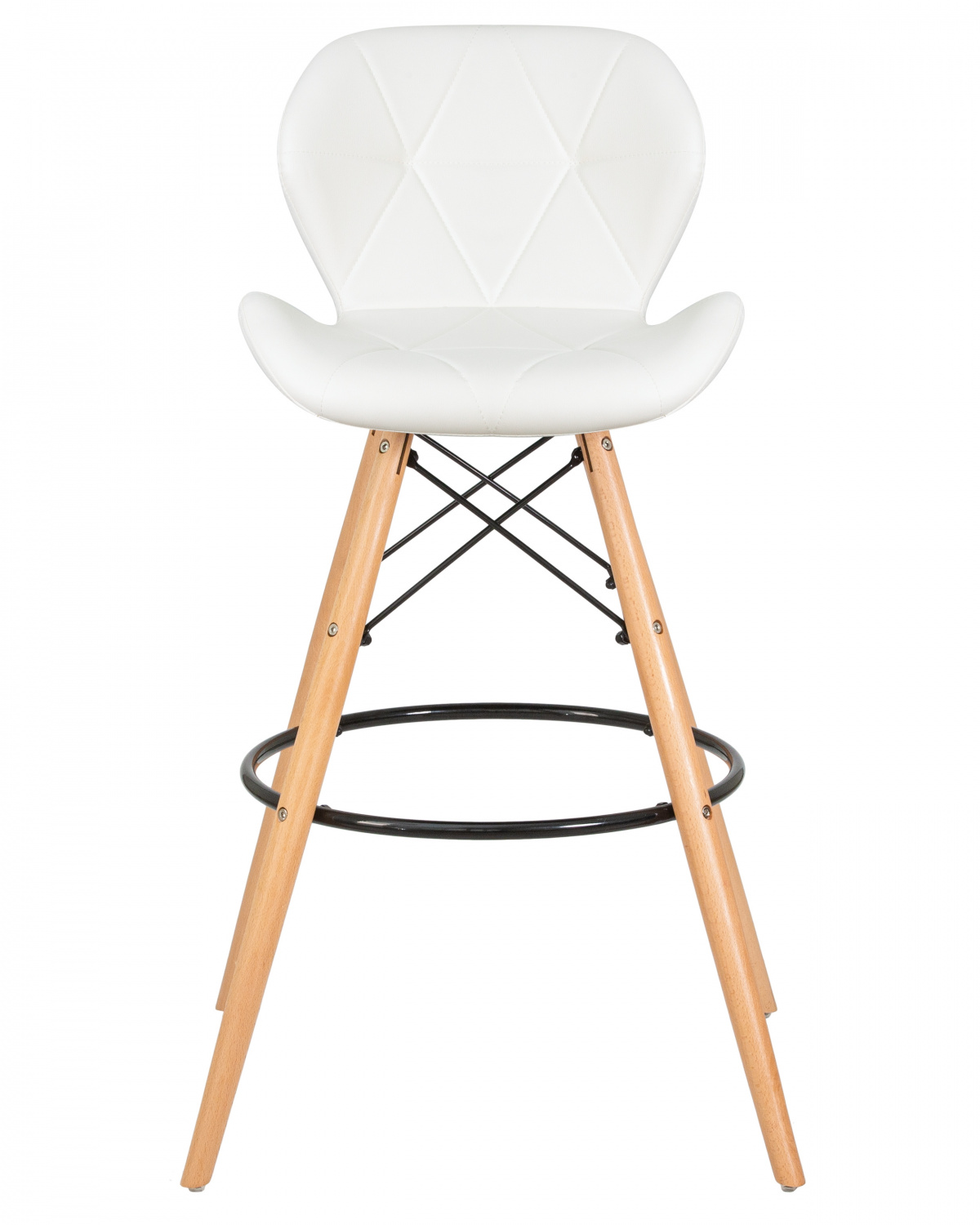 Стул барный DOBRIN BUTTERFLY BAR, ножки светлый бук, цвет белый