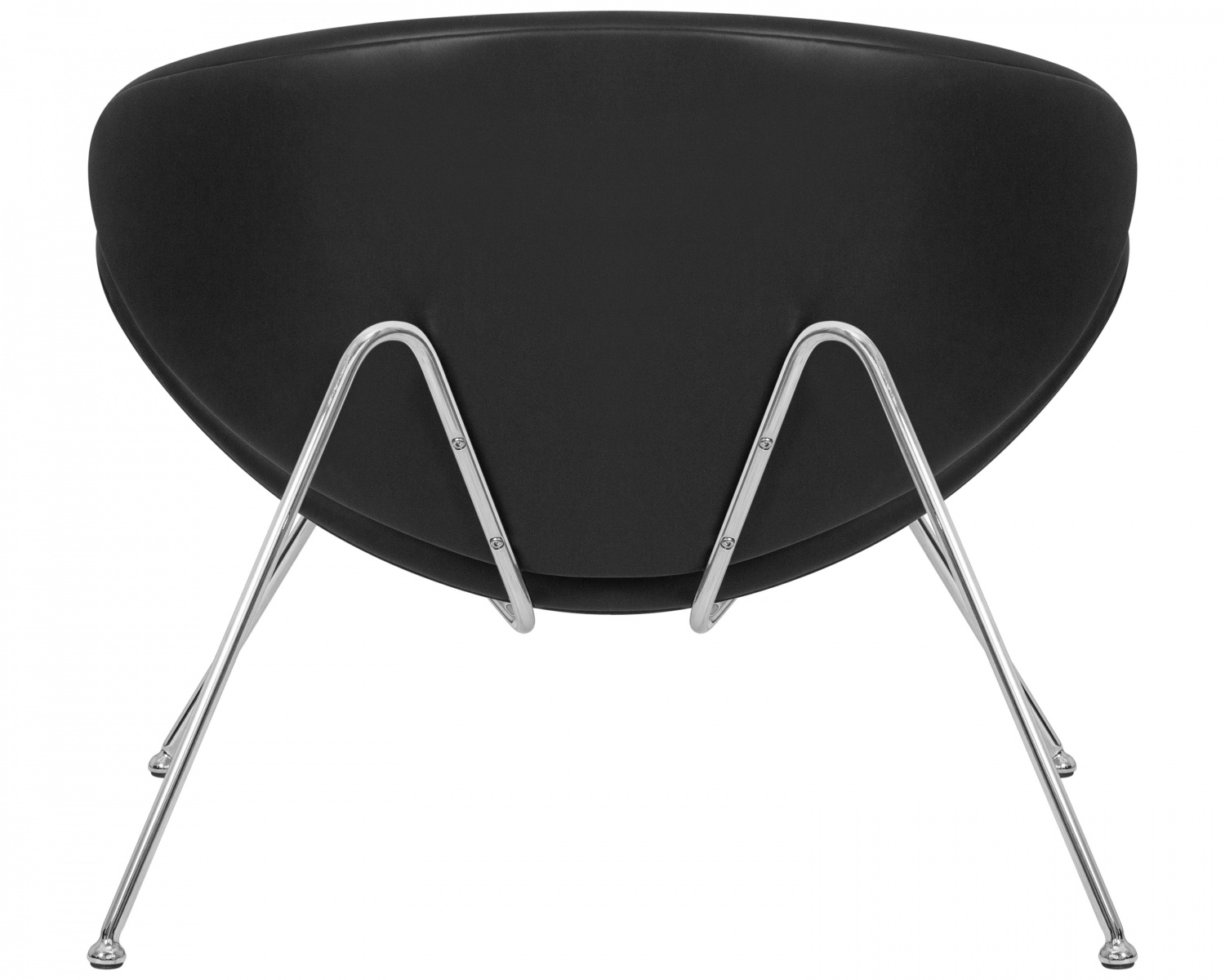 Кресло дизайнерское DOBRIN EMILY, черный винил YP16, хромированная сталь