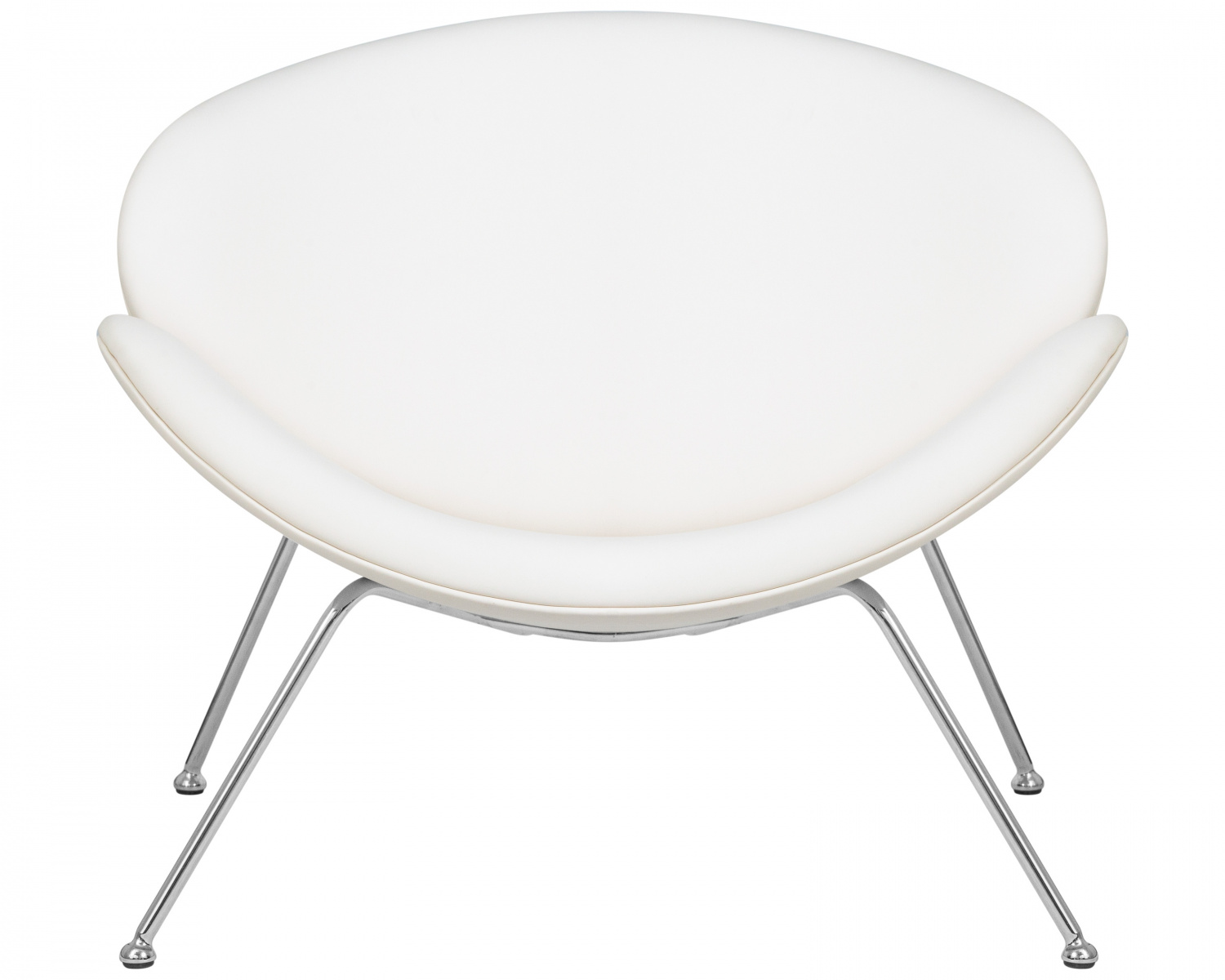 Кресло дизайнерское DOBRIN EMILY, белый винил YP17, хромированная сталь