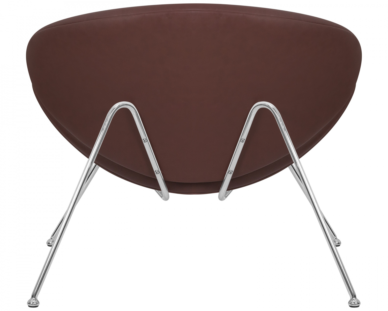 Кресло дизайнерское DOBRIN EMILY, коричневый винил YP5, хромированная сталь
