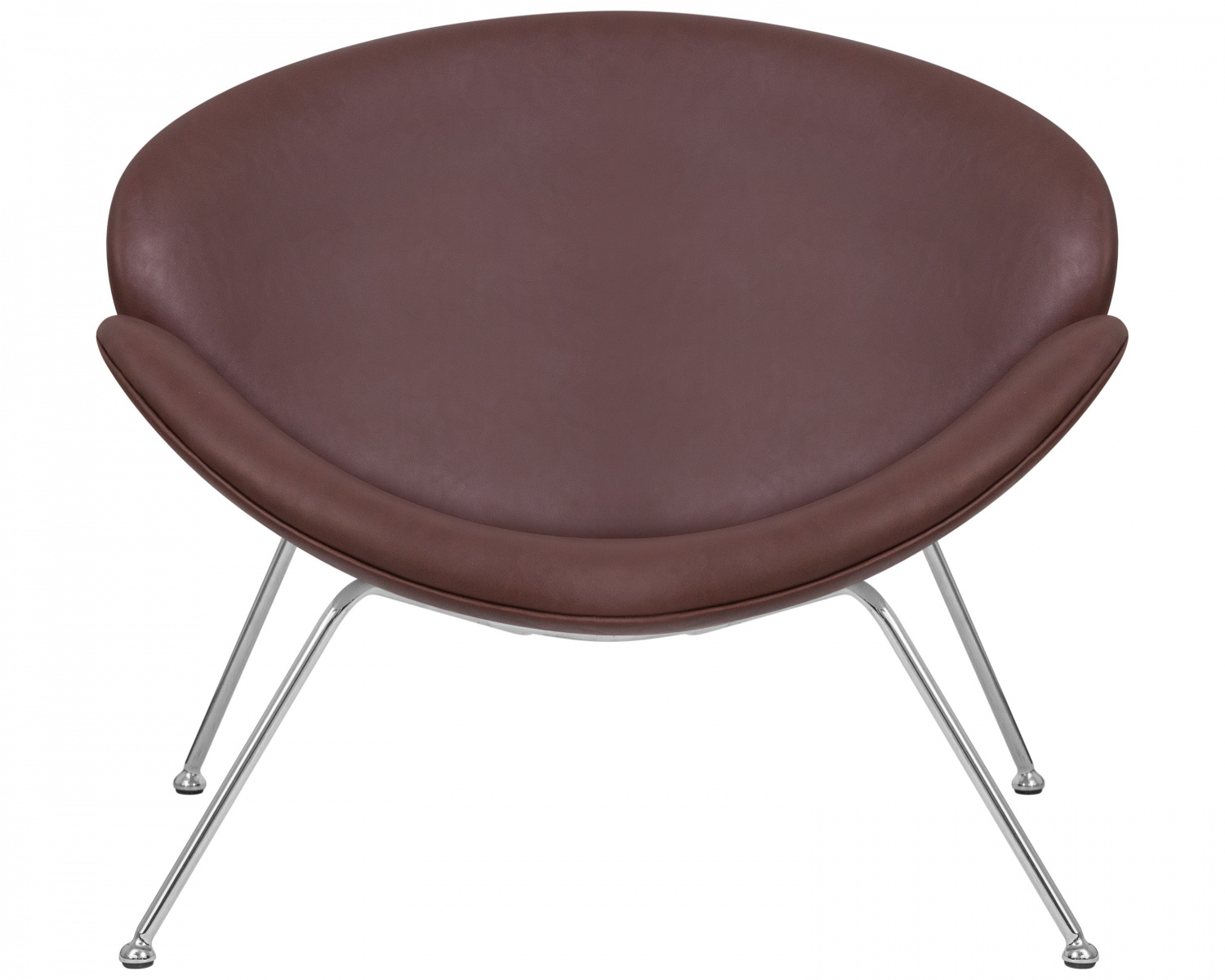Кресло дизайнерское DOBRIN EMILY, коричневый винил YP5, хромированная сталь