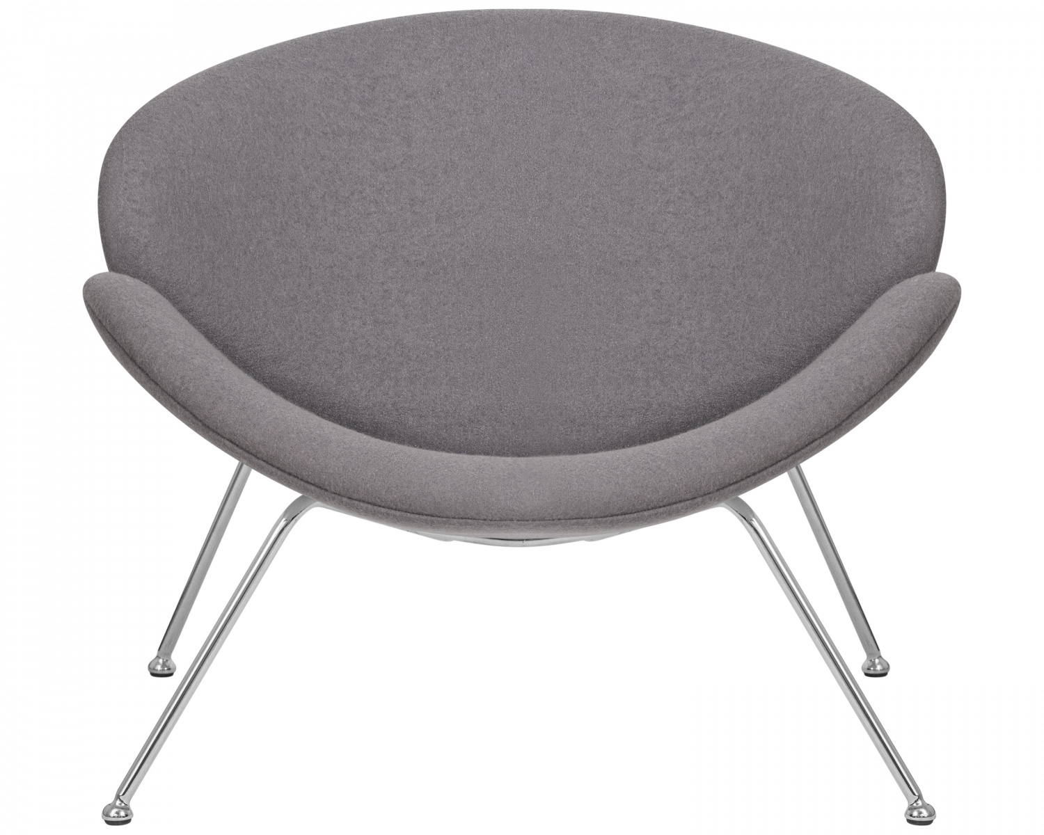 Кресло дизайнерское DOBRIN EMILY, серая ткань AF7, хромированная сталь