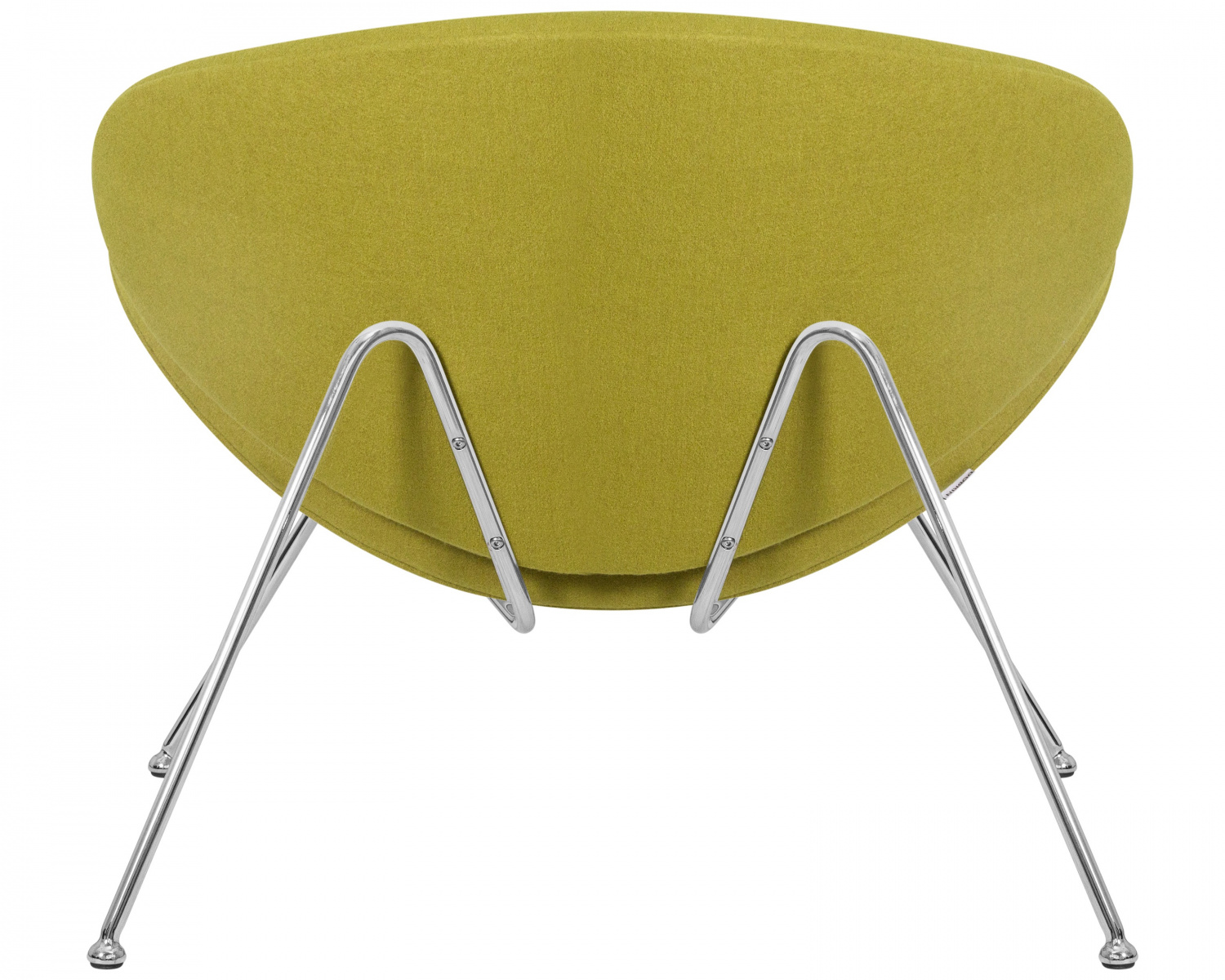 Кресло дизайнерское DOBRIN EMILY, светло-зеленая ткань AF3, хромированная сталь