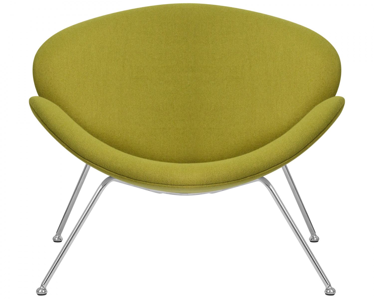 Кресло дизайнерское DOBRIN EMILY, светло-зеленая ткань AF3, хромированная сталь