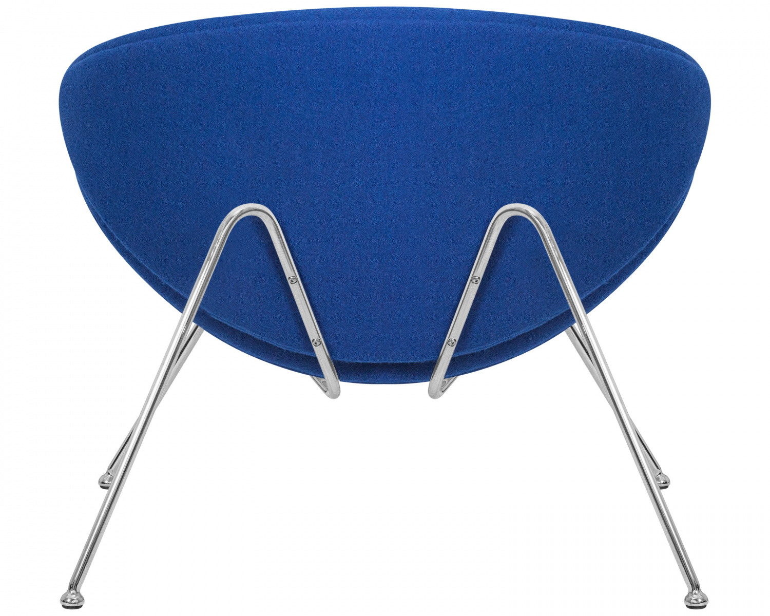 Кресло дизайнерское DOBRIN EMILY, синяя ткань AF6, хромированная сталь