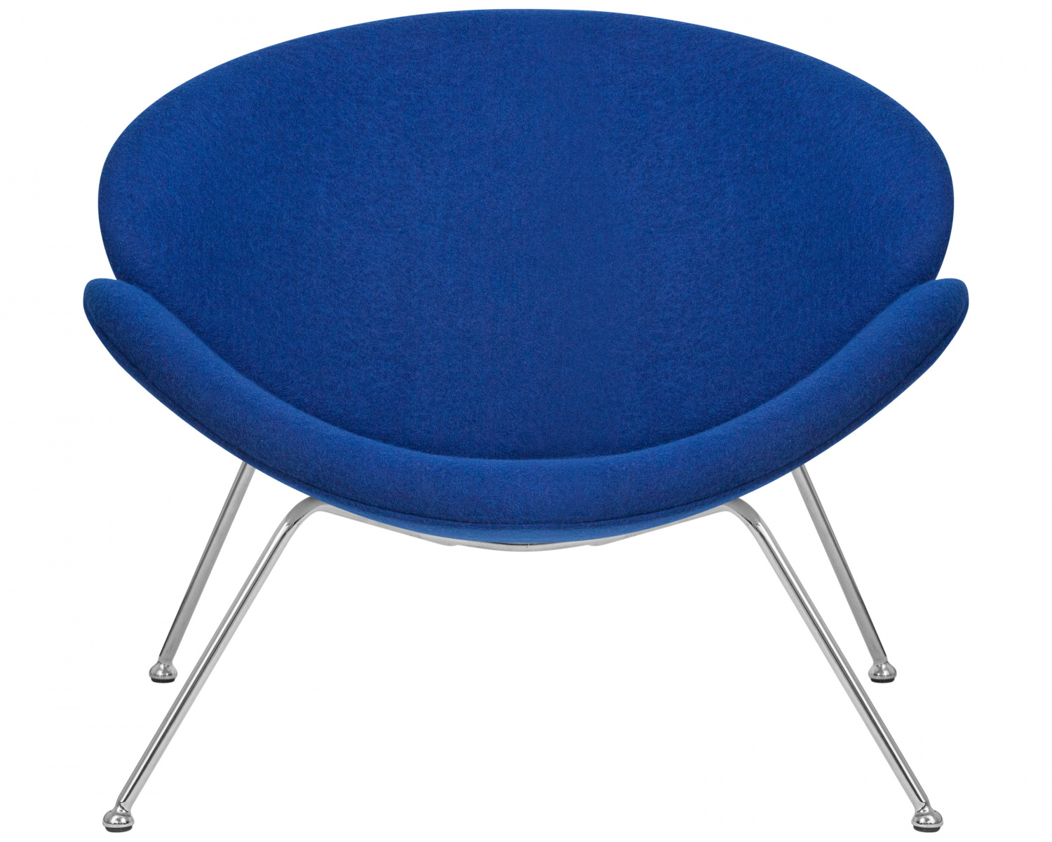 Кресло дизайнерское DOBRIN EMILY, синяя ткань AF6, хромированная сталь