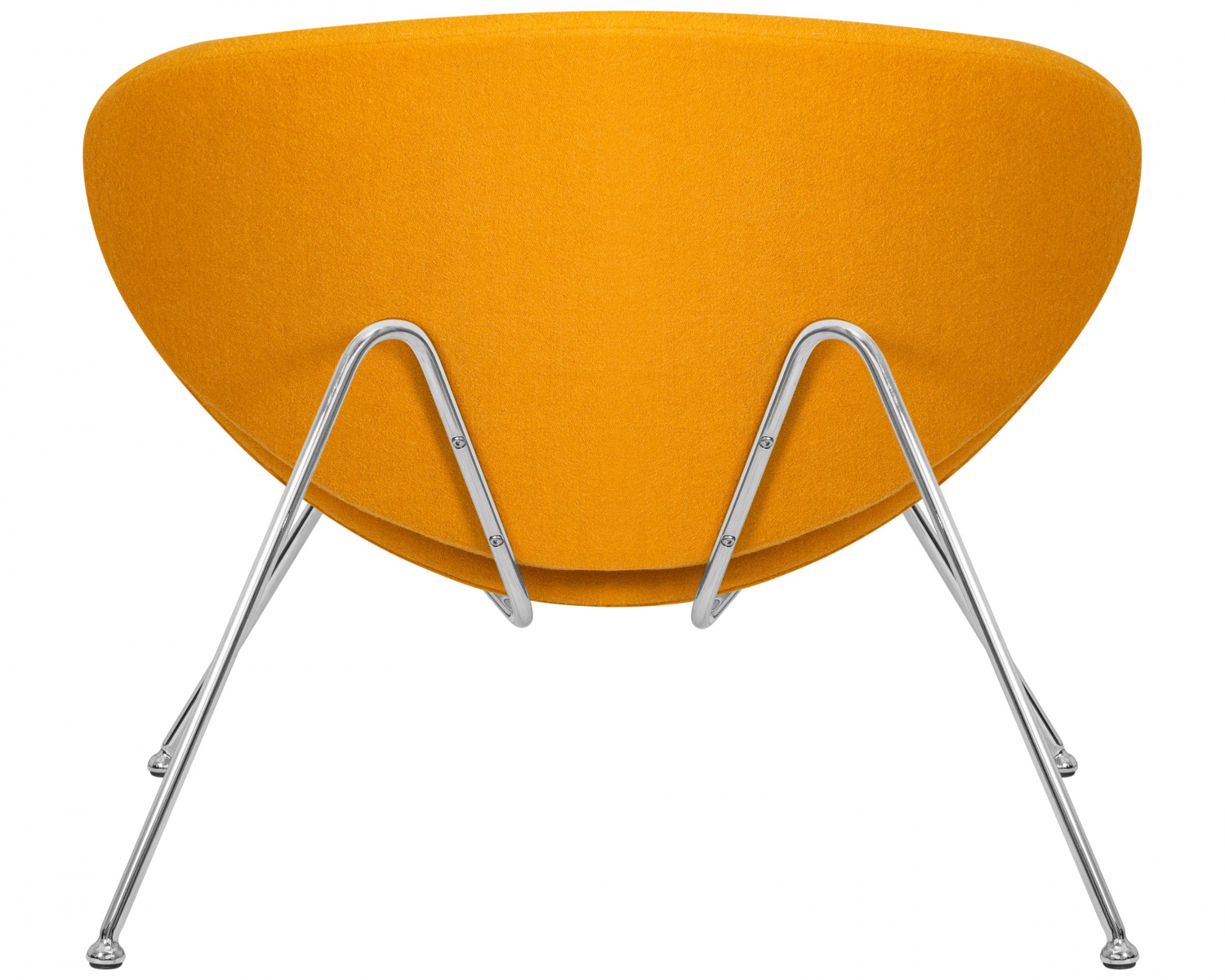 Кресло дизайнерское DOBRIN EMILY, желтая ткань AF13, хромированная сталь