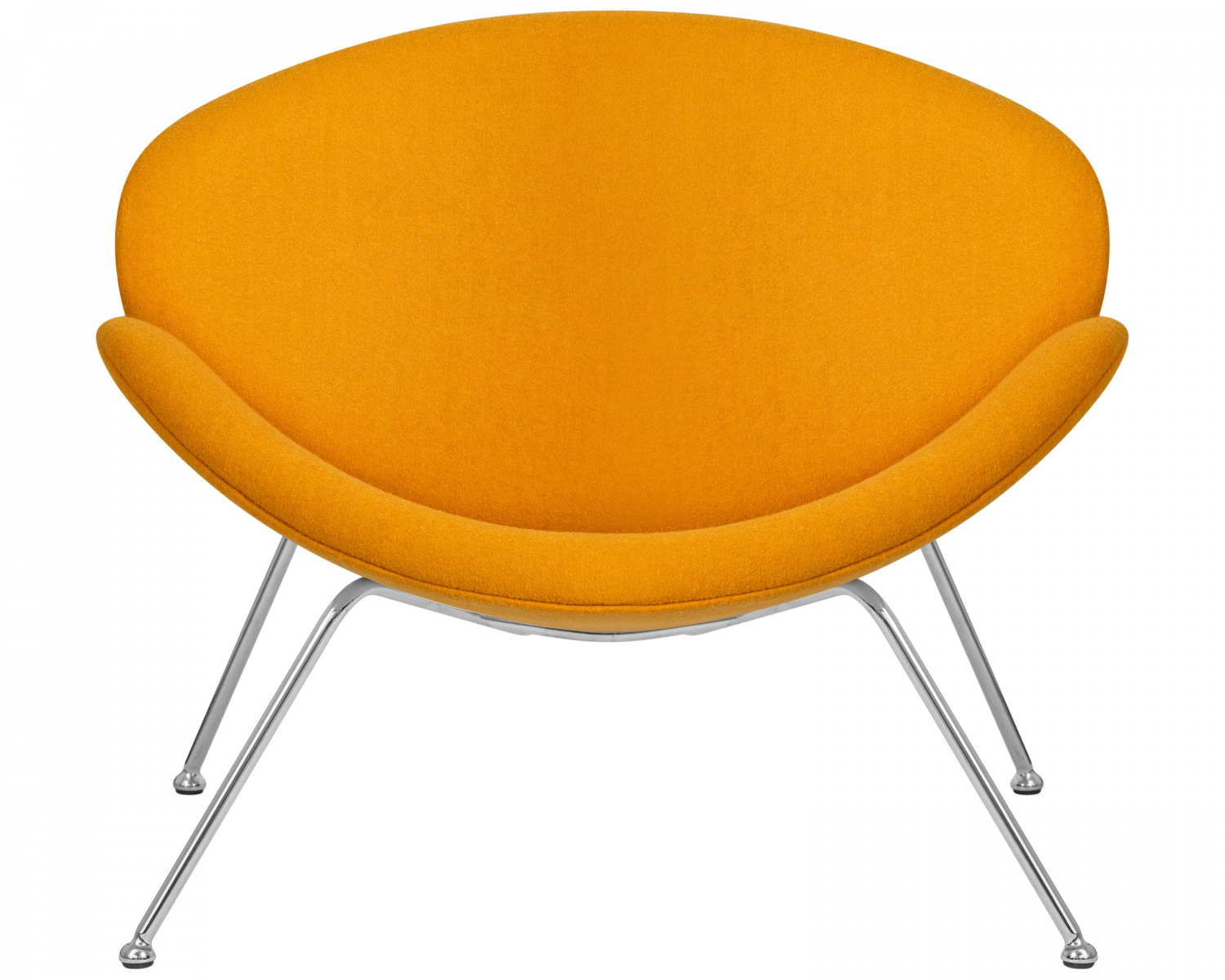 Кресло дизайнерское DOBRIN EMILY, желтая ткань AF13, хромированная сталь