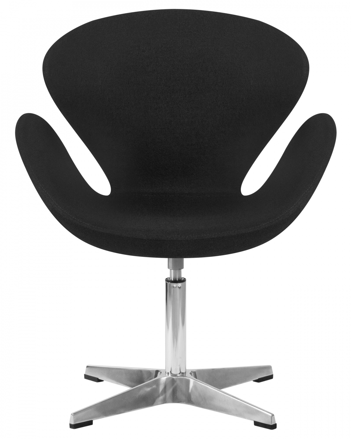 Кресло дизайнерское DOBRIN SWAN, черная ткань AF9, алюминиевое основание