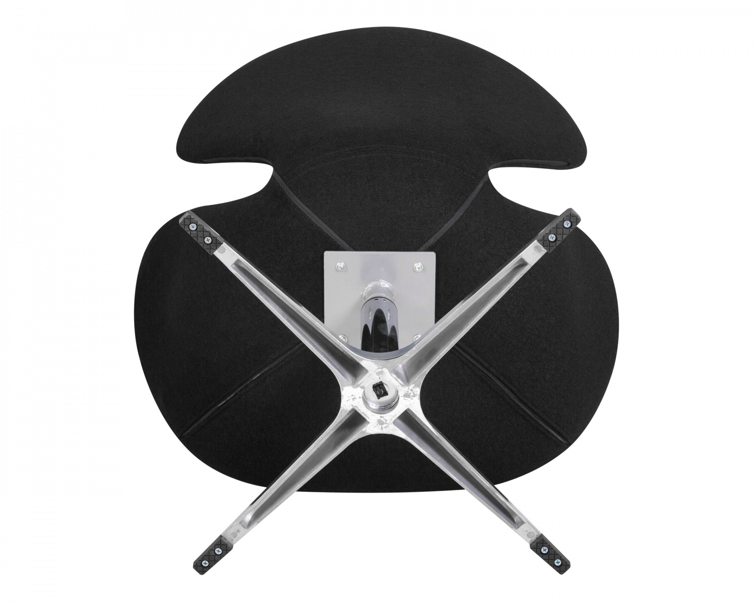 Кресло дизайнерское DOBRIN SWAN, черная ткань AF9, алюминиевое основание