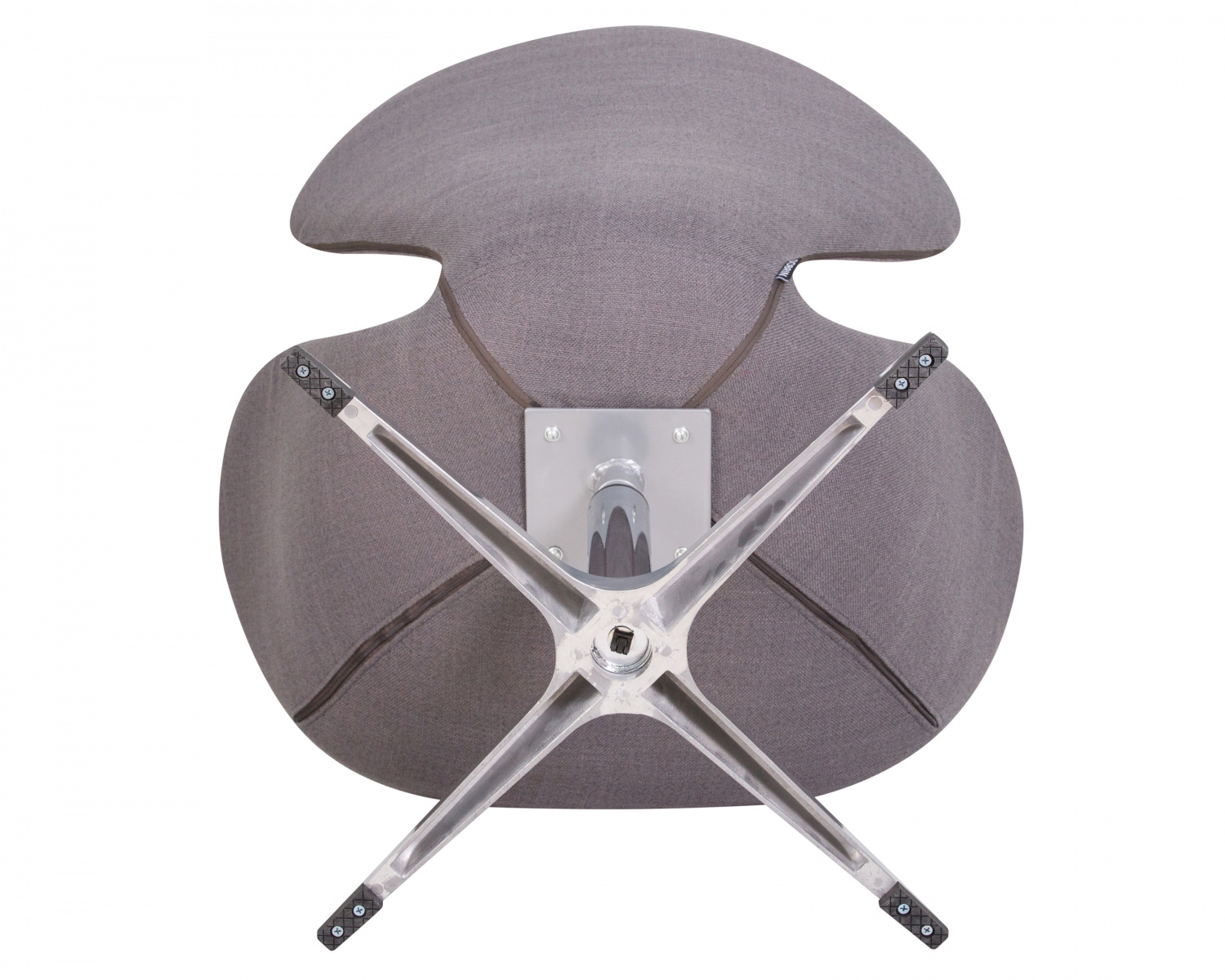 Кресло дизайнерское DOBRIN SWAN, серая ткань IF11, алюминиевое основание