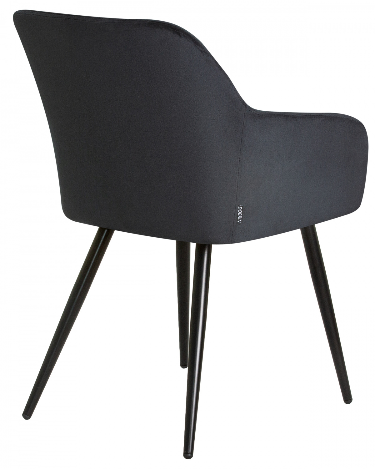 Стул обеденный DOBRIN ROBERT, черные матовые ножки, велюр V108-77 Чёрный