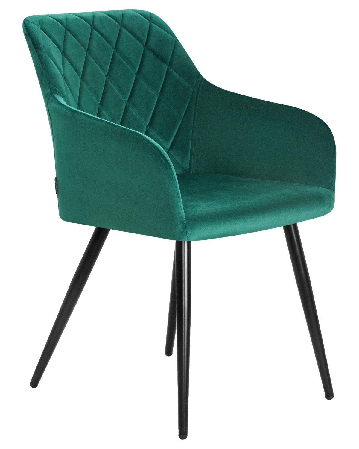 Стул обеденный DOBRIN ROBERT, черные матовые ножки, велюр V108-64 Зелёный