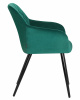 Стул обеденный DOBRIN ROBERT, черные матовые ножки, велюр V108-64 Зелёный