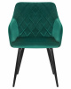 Стул обеденный DOBRIN ROBERT, черные матовые ножки, велюр V108-64 Зелёный