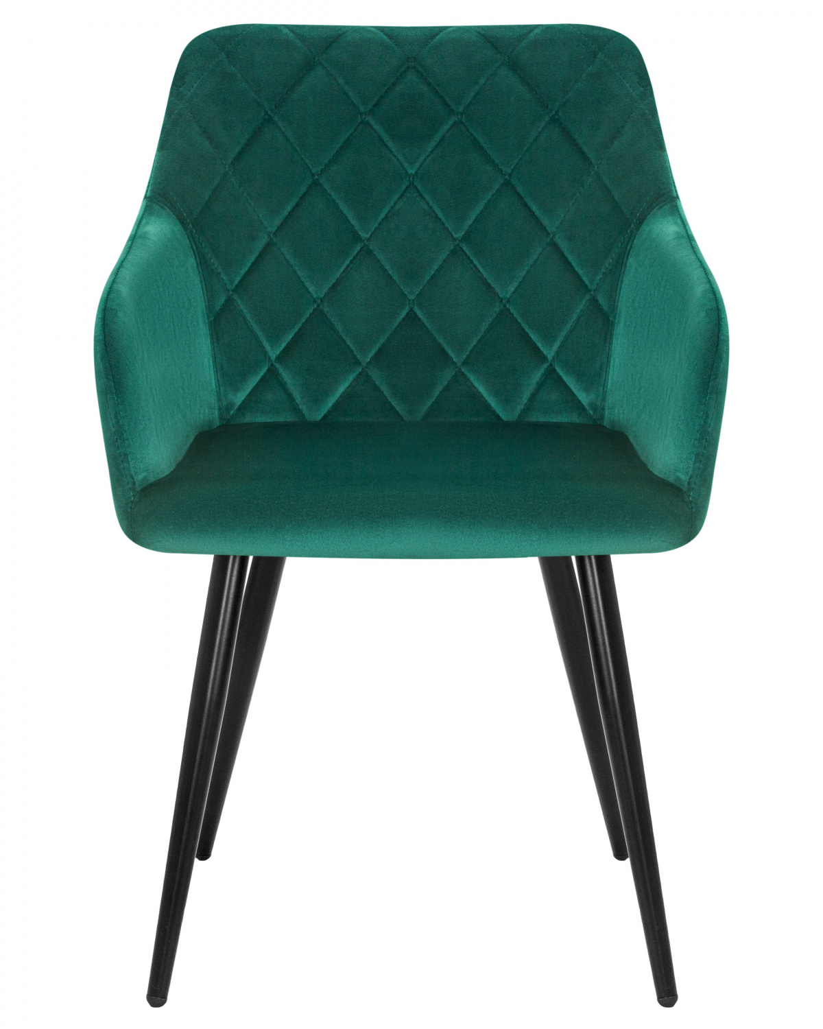 Стул обеденный DOBRIN ROBERT, черные матовые ножки, велюр V108-64 Зелёный