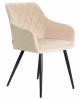 Стул обеденный DOBRIN ROBERT, черные матовые ножки, велюр V108-98 Бежевый