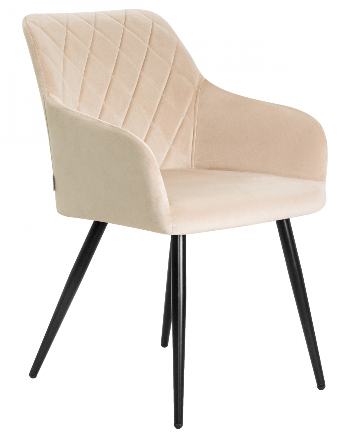 Стул обеденный DOBRIN ROBERT, черные матовые ножки, велюр V108-98 Бежевый