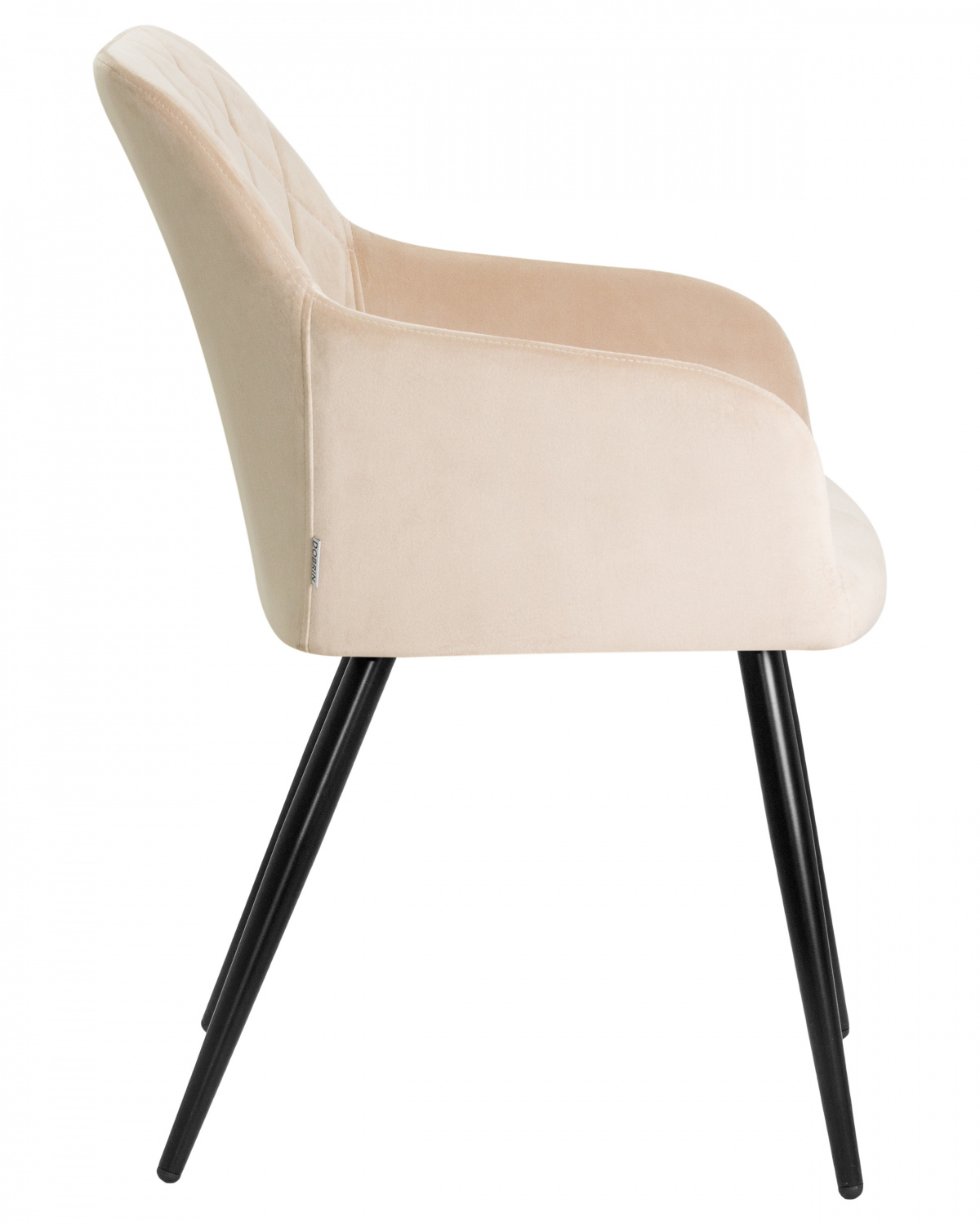 Стул обеденный DOBRIN ROBERT, черные матовые ножки, велюр V108-98 Бежевый