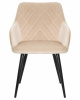 Стул обеденный DOBRIN ROBERT, черные матовые ножки, велюр V108-98 Бежевый