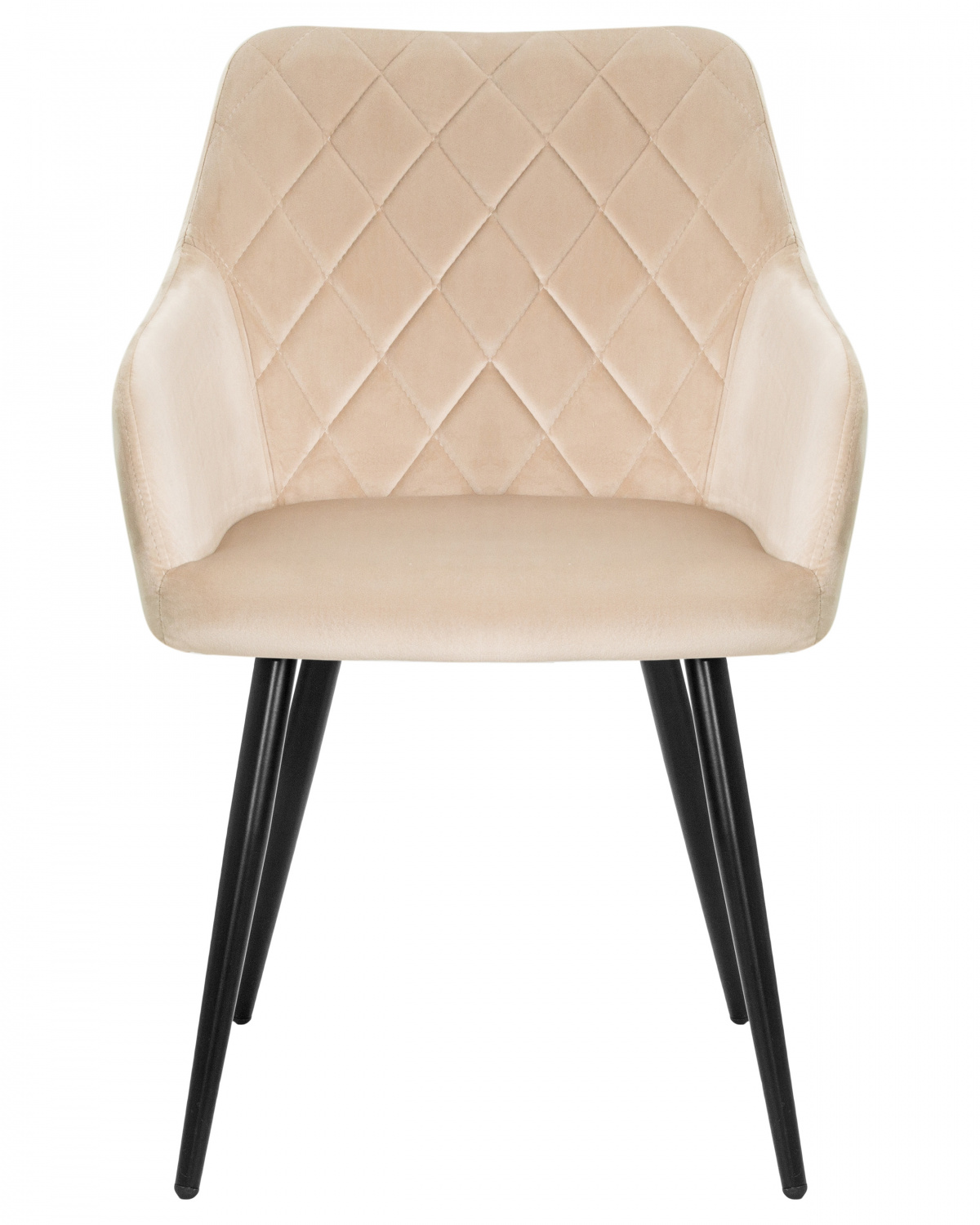 Стул обеденный DOBRIN ROBERT, черные матовые ножки, велюр V108-98 Бежевый