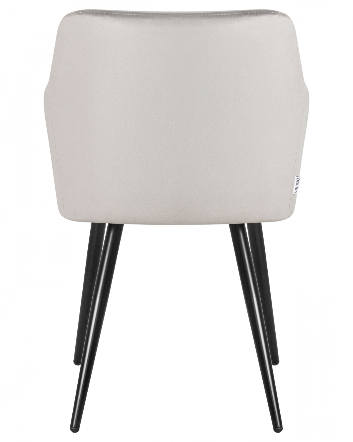 Стул обеденный DOBRIN ROBERT, черные матовые ножки, велюр V108-81 Серый