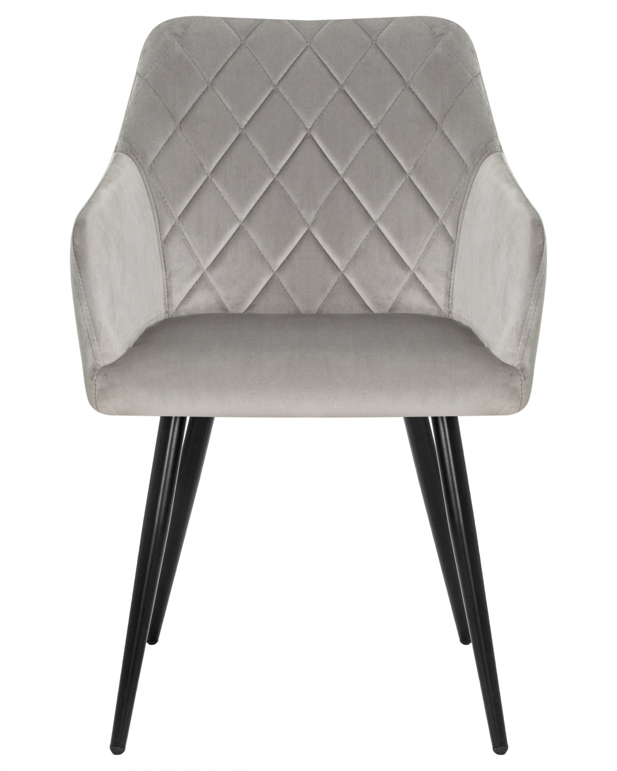 Стул обеденный DOBRIN ROBERT, черные матовые ножки, велюр V108-81 Серый