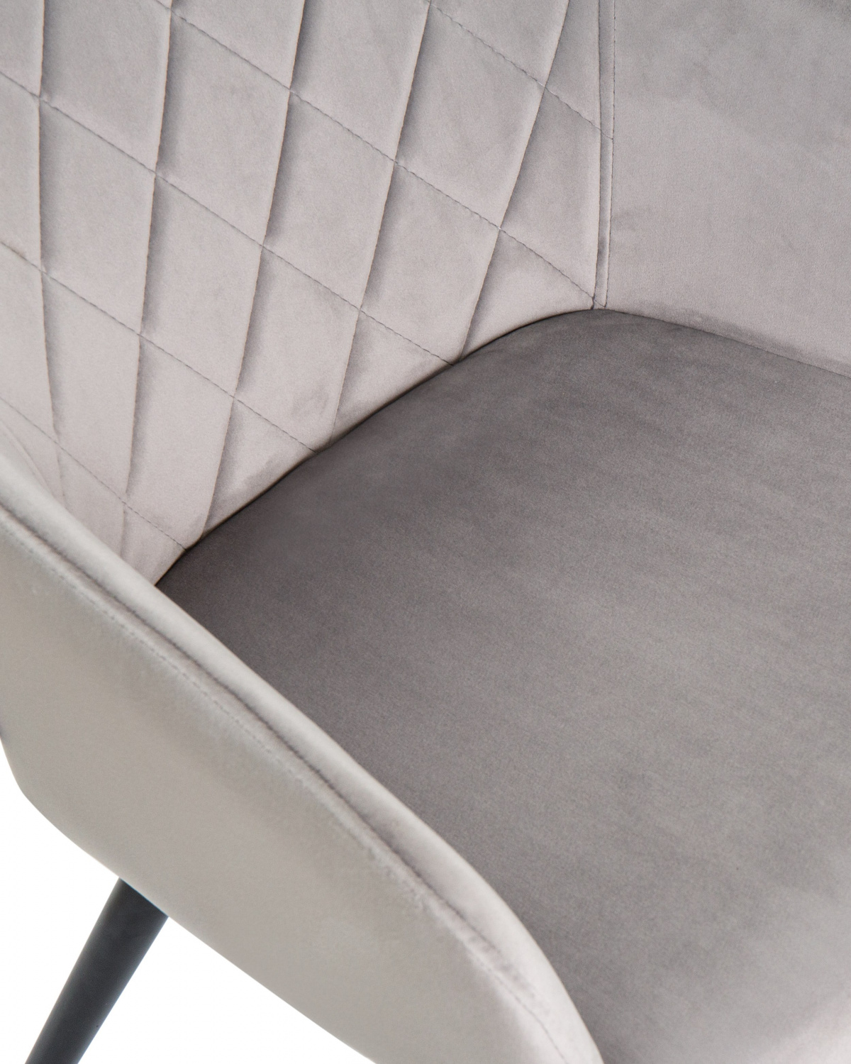 Стул обеденный DOBRIN ROBERT, черные матовые ножки, велюр V108-81 Серый