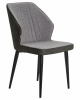 Стул обеденный DOBRIN KEVIN, черные матовые ножки, Сиденье серая ткань FC-09, Спинка антрацит кожзам RU-08