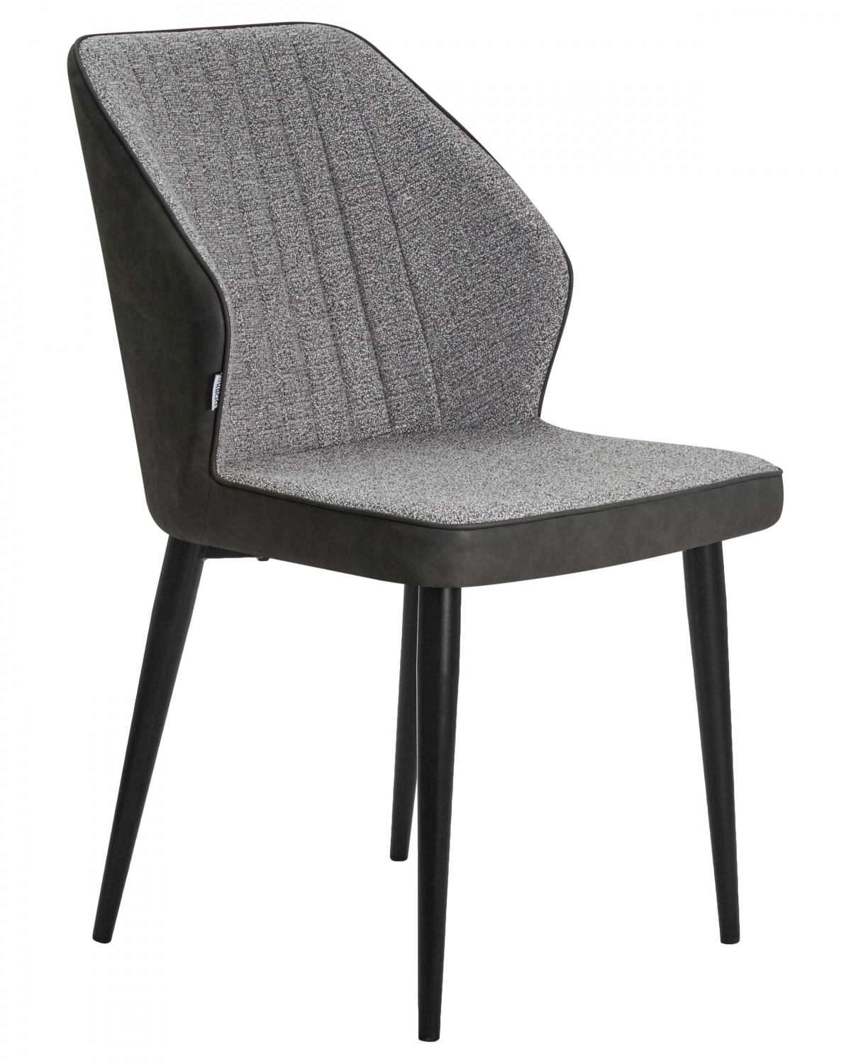 Стул обеденный DOBRIN KEVIN, черные матовые ножки, Сиденье серая ткань FC-09, Спинка антрацит кожзам RU-08