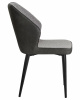 Стул обеденный DOBRIN KEVIN, черные матовые ножки, Сиденье серая ткань FC-09, Спинка антрацит кожзам RU-08