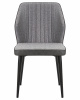 Стул обеденный DOBRIN KEVIN, черные матовые ножки, Сиденье серая ткань FC-09, Спинка антрацит кожзам RU-08