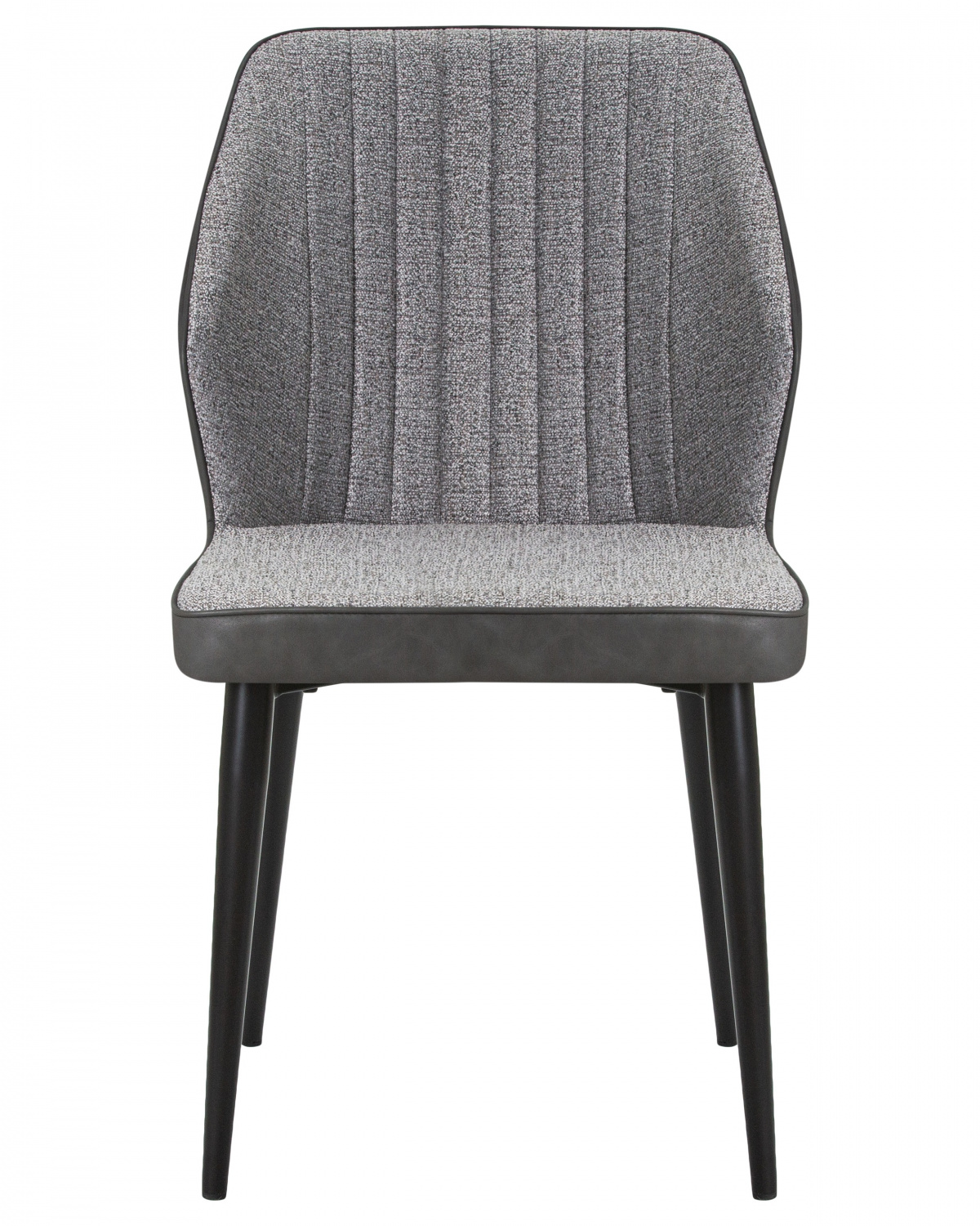 Стул обеденный DOBRIN KEVIN, черные матовые ножки, Сиденье серая ткань FC-09, Спинка антрацит кожзам RU-08