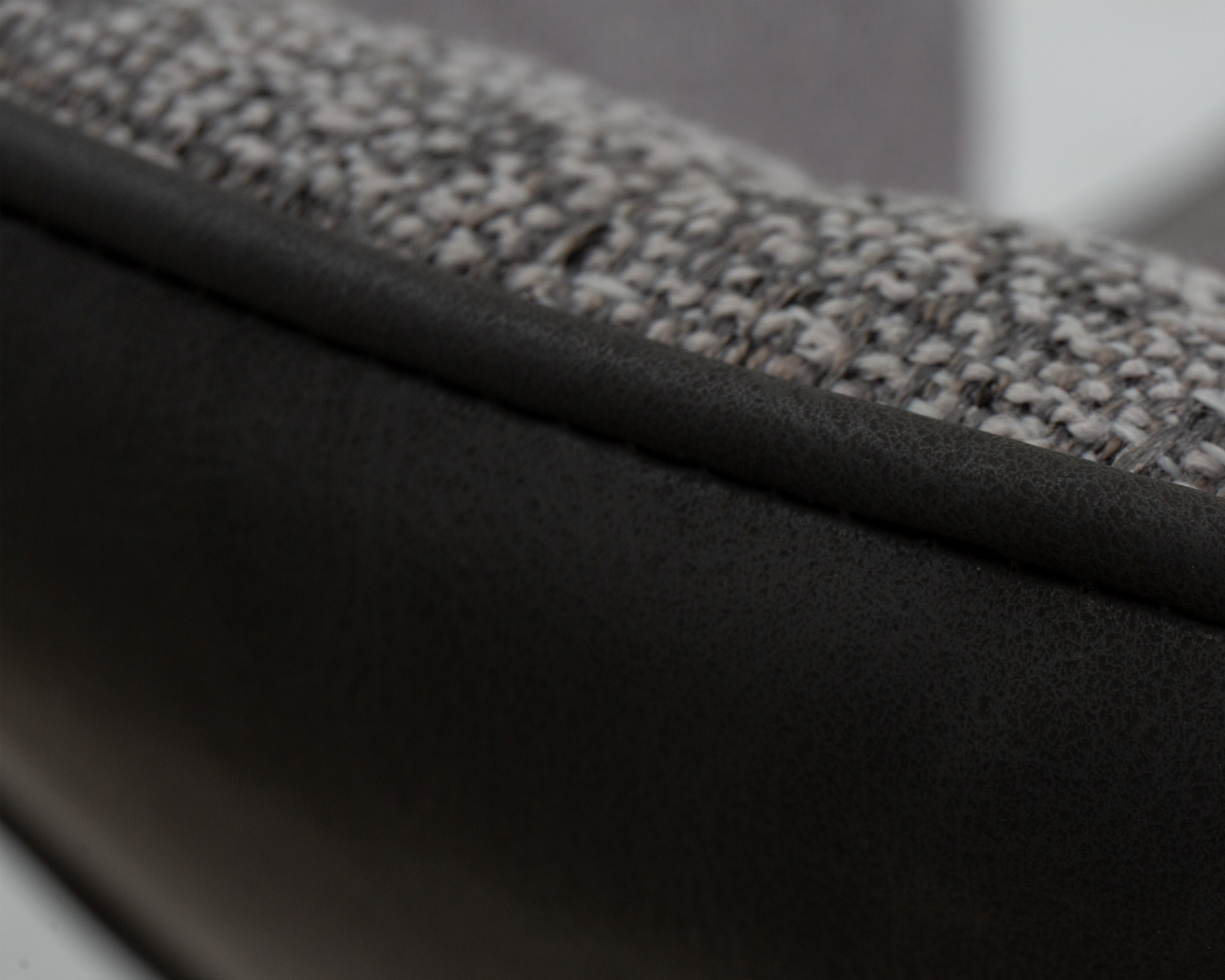 Стул обеденный DOBRIN KEVIN, черные матовые ножки, Сиденье серая ткань FC-09, Спинка антрацит кожзам RU-08