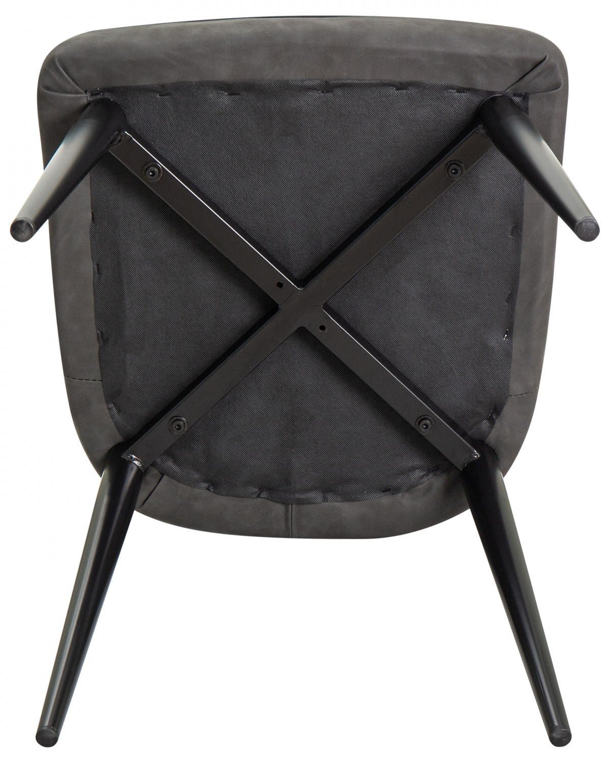 Стул обеденный DOBRIN KEVIN, черные матовые ножки, Сиденье серая ткань FC-09, Спинка антрацит кожзам RU-08