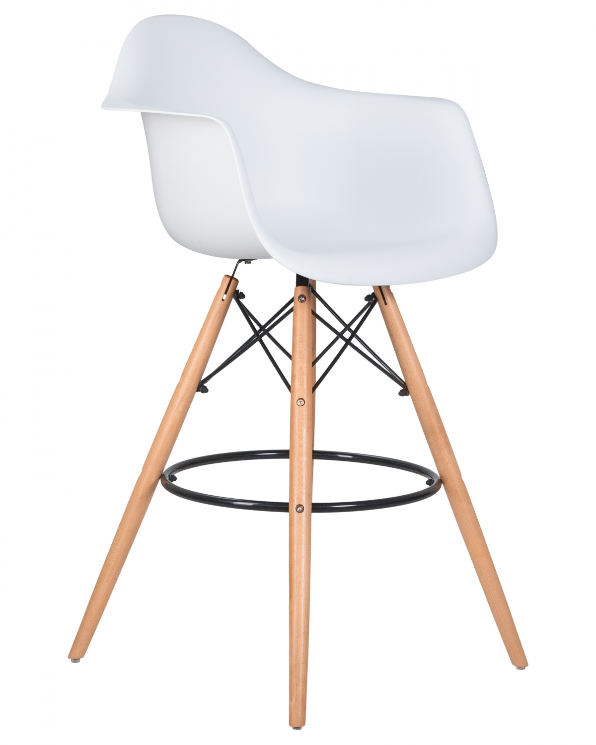 Стул барный DOBRIN DAW BAR, ножки светлый бук, цвет белый