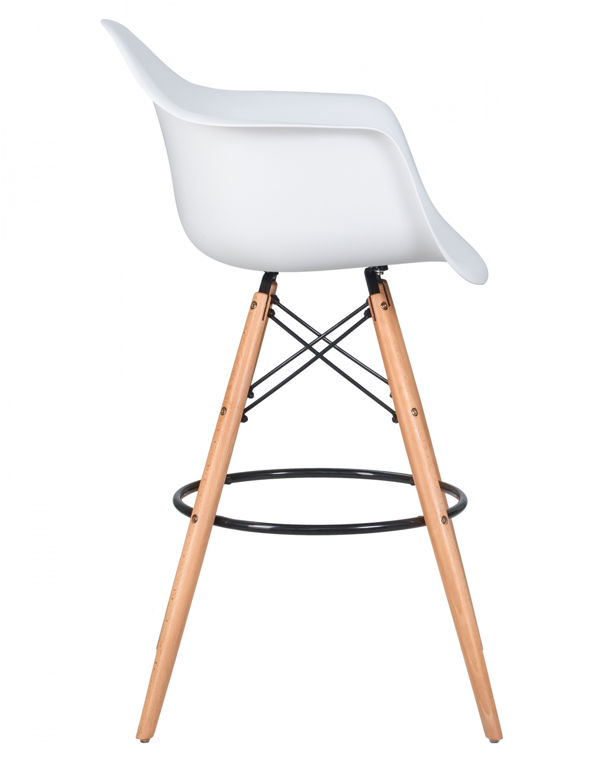Стул барный DOBRIN DAW BAR, ножки светлый бук, цвет белый