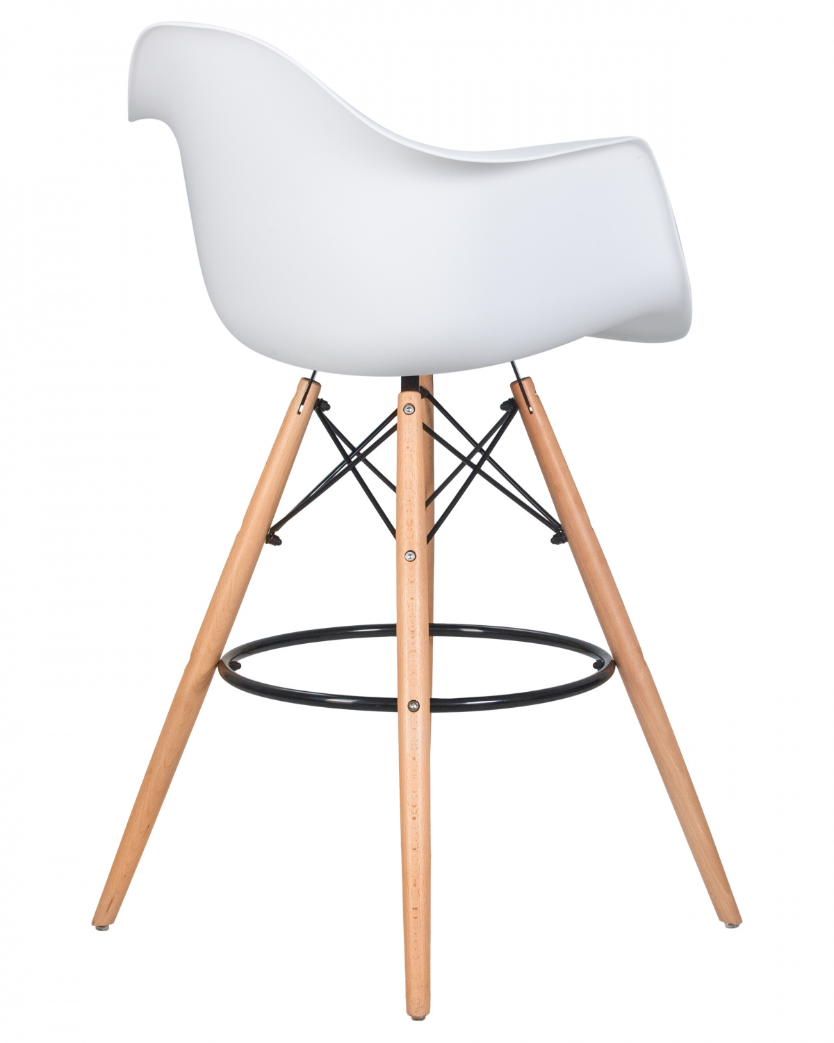 Стул барный DOBRIN DAW BAR, ножки светлый бук, цвет белый