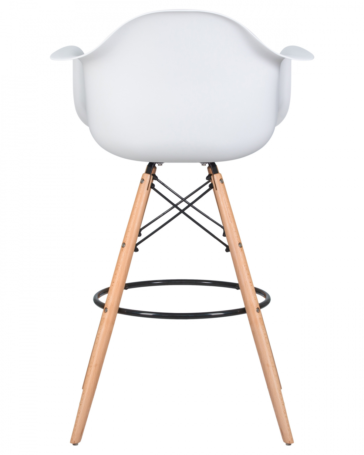 Стул барный DOBRIN DAW BAR, ножки светлый бук, цвет белый