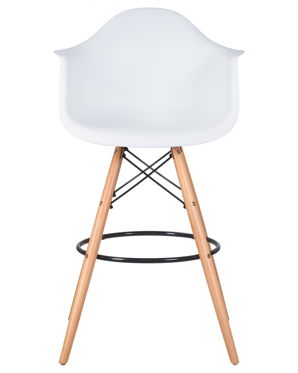 Стул барный DOBRIN DAW BAR, ножки светлый бук, цвет белый
