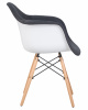Стул обеденный DOBRIN DAW ROSS, ножки светлый бук, сиденье 012 белый пластик, чёрная ткань