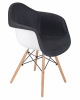 Стул обеденный DOBRIN DAW ROSS, ножки светлый бук, сиденье 012 белый пластик, чёрная ткань