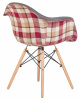 Стул обеденный DOBRIN DAW THOMAS, ножки светлый бук, сиденье 010 яркая клетка, серая ткань