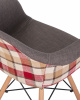 Стул обеденный DOBRIN DAW THOMAS, ножки светлый бук, сиденье 010 яркая клетка, серая ткань