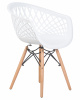 Стул обеденный DOBRIN SAMWELL, ножки светлый бук, цвет белый (W-02)