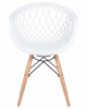 Стул обеденный DOBRIN SAMWELL, ножки светлый бук, цвет белый (W-02)