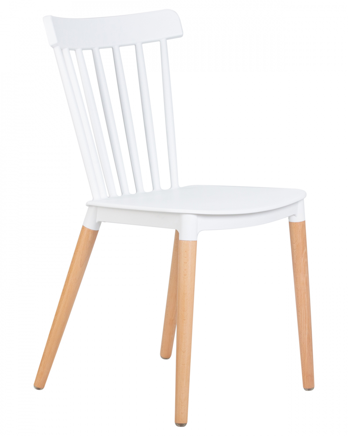 Стул обеденный DOBRIN THEO, ножки светлый бук, цвет белый (W-02)