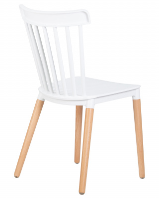 Стул обеденный DOBRIN THEO, ножки светлый бук, цвет белый (W-02)