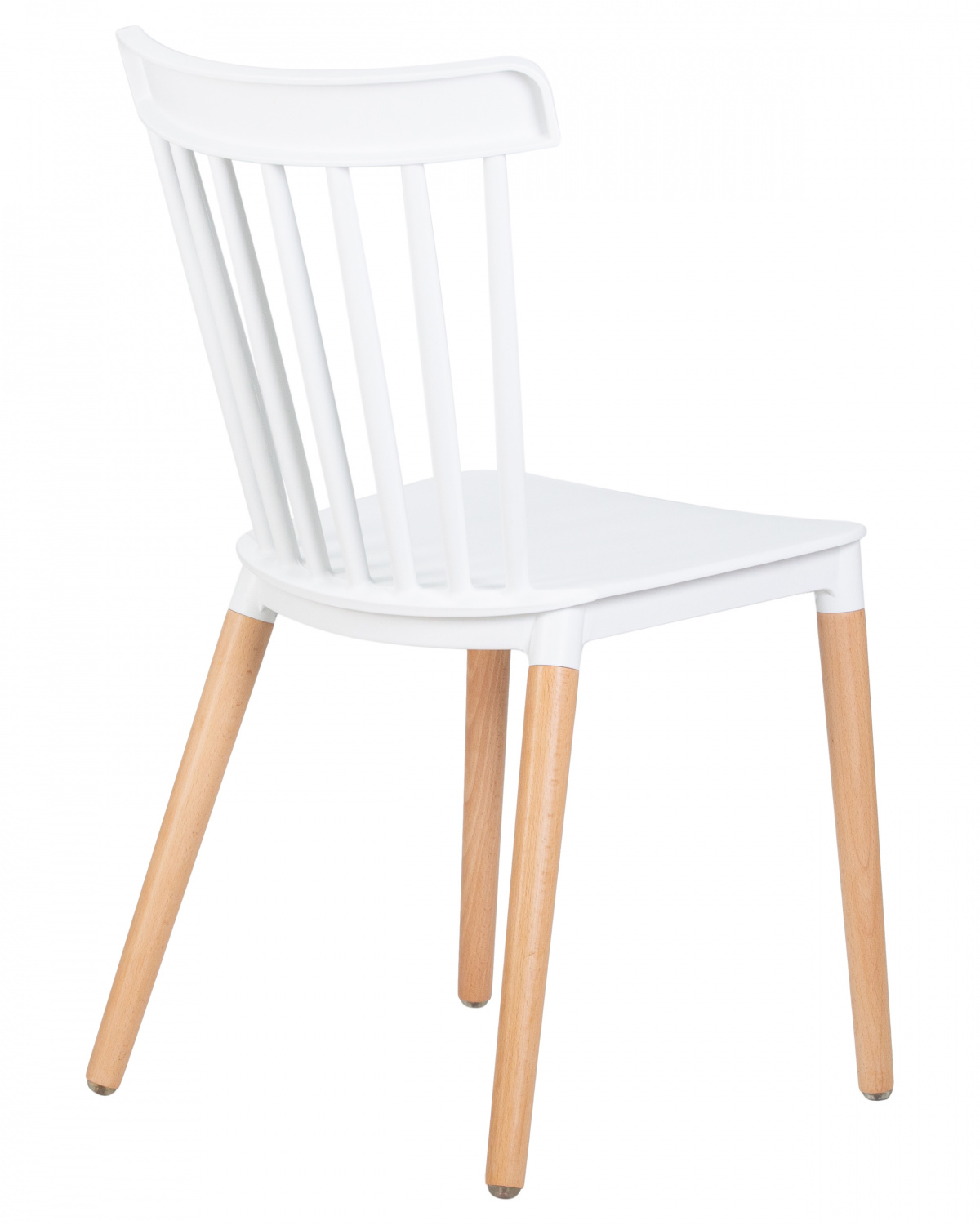 Стул обеденный DOBRIN THEO, ножки светлый бук, цвет белый (W-02)