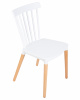 Стул обеденный DOBRIN THEO, ножки светлый бук, цвет белый (W-02)
